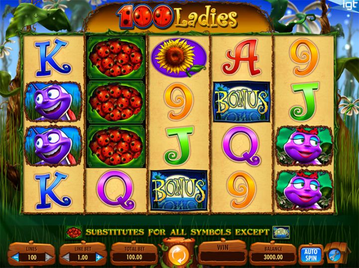 100 Ladies video slot game screenshot