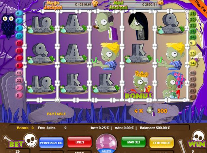 Careless Zombies video slot machine screenshot