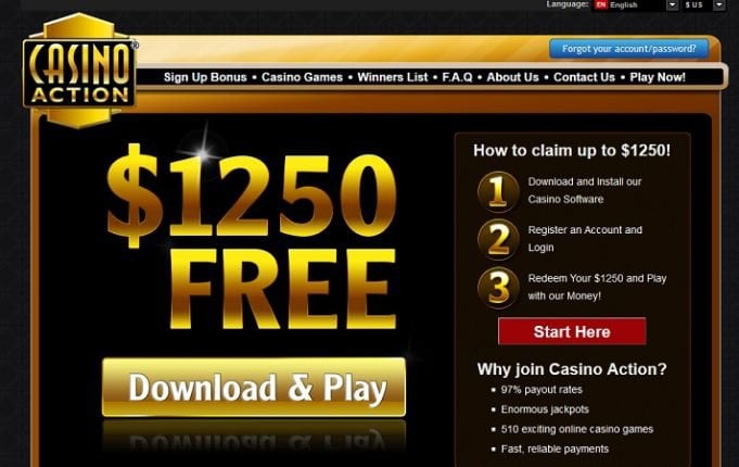 Casino Action screen
