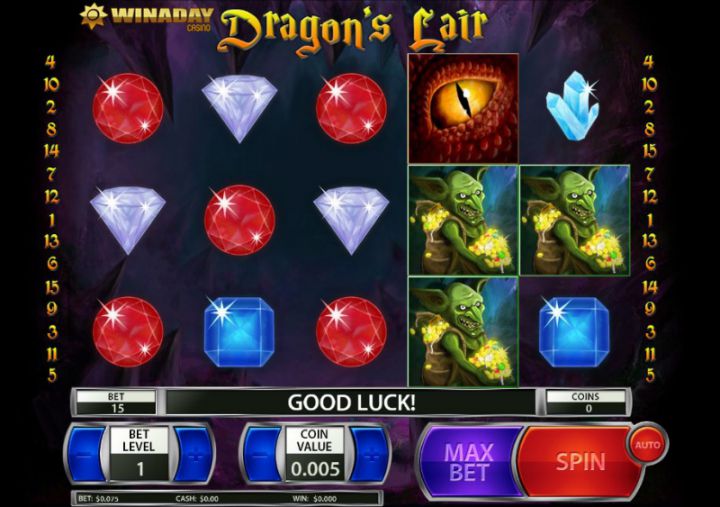 Dragon's Lair slot game screenshot