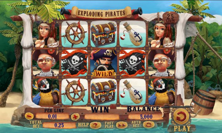 Exploding Pirates slot game screenshot