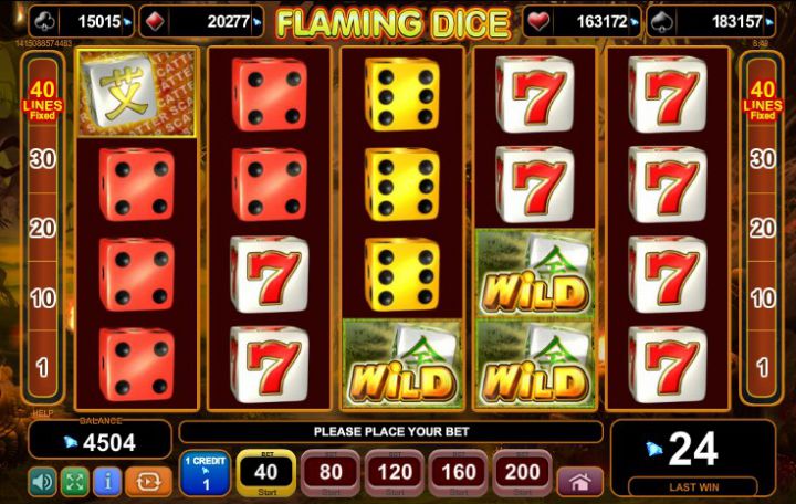 Flaming Dice slot game screenshot