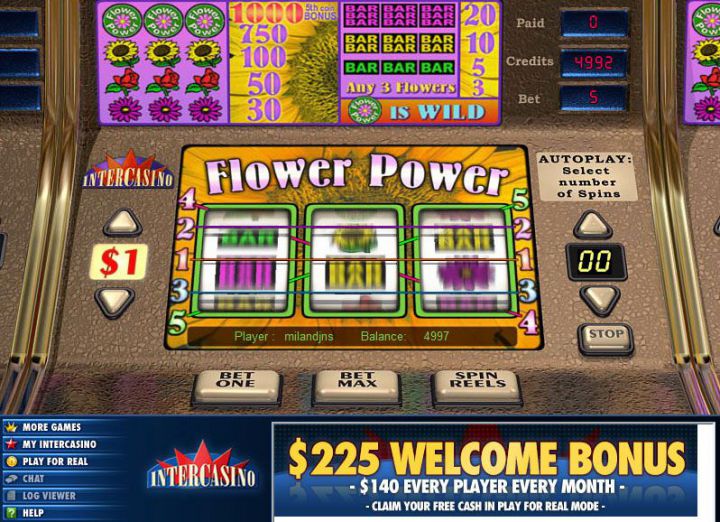 Flower Power video slot game screenshot
