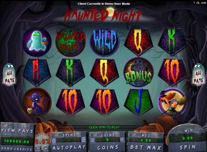 Haunted Night slot game screenshot