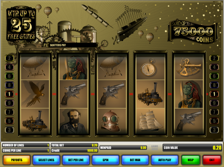 Jules Verne slot game screenshot