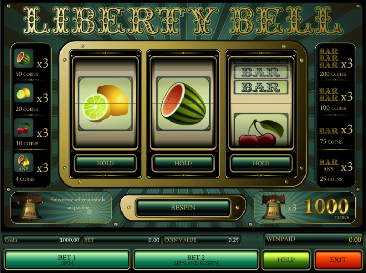 Liberty Bell slot game screenshot