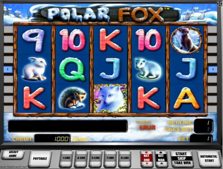 Polar Fox video slot machine screenshot