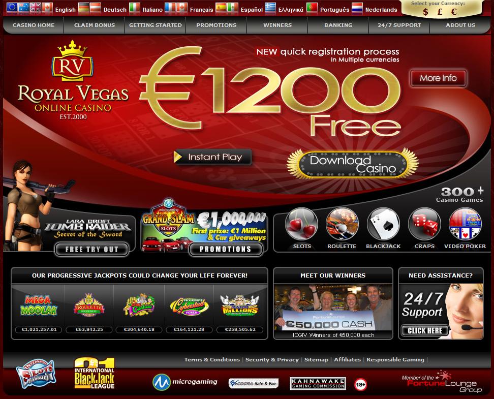 Royal Vegas Casino screenshot