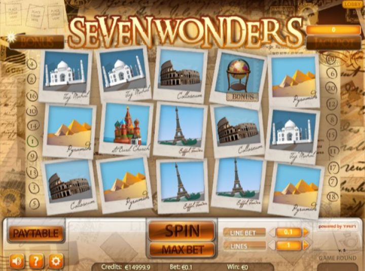 Seven Wonders slot game screenshot