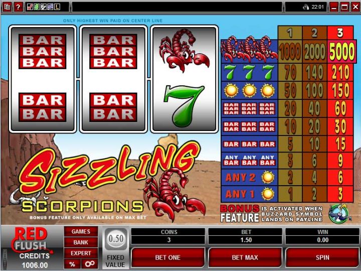 Sizzling Scorpions video slot game screenshot