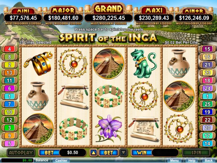 Spirit of the Inca slot game screenshot