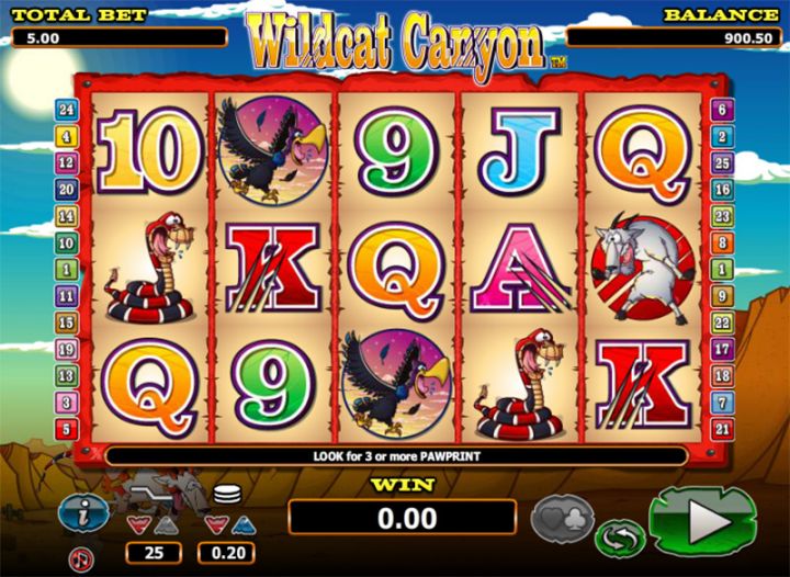 Wildcat Canyon slot machine screenshot