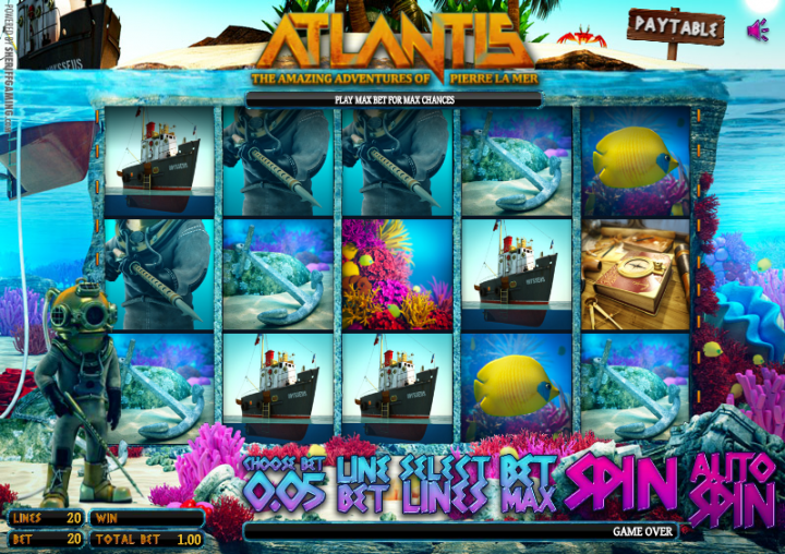 Atlantis slot machine screenshot