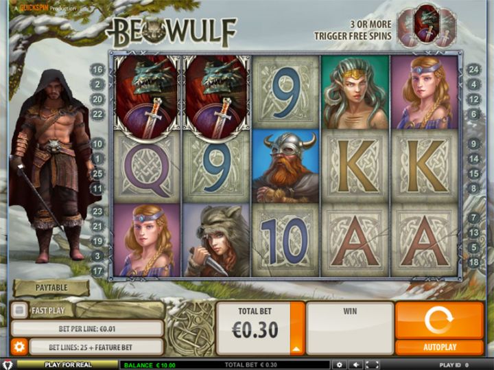 Beowulf slot machine screenshot