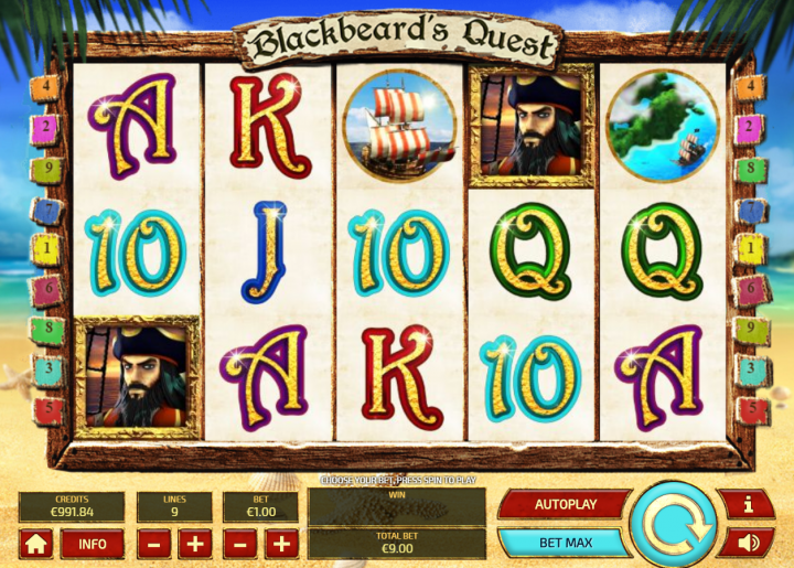 Blackbeard's Quest slot game screenshot