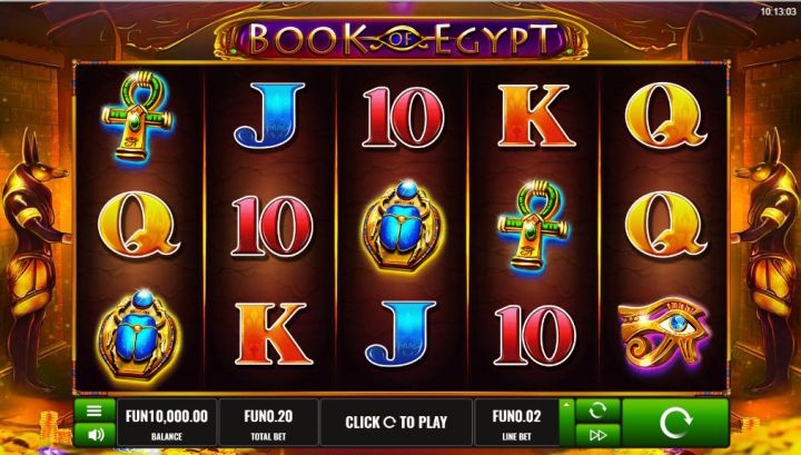 Book of Egypt video slot machine screenshot