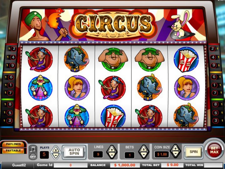 Circus slot machine screenshot