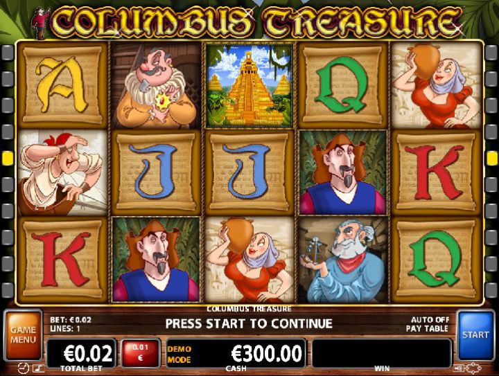 Columbus Treasure video slot game screenshot