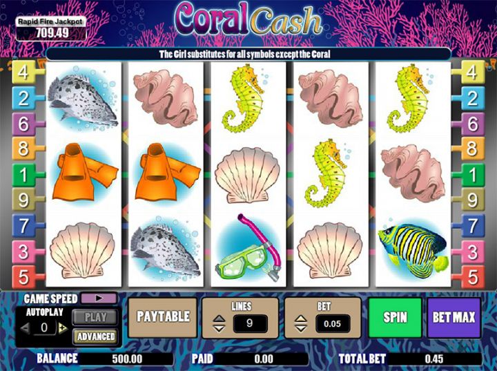 Coral Cash video slot game screenshot