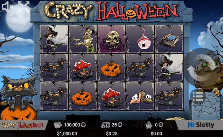 Crazy Halloween slot machine screenshot