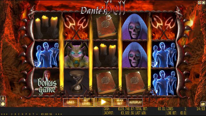 Dante's Hell video slot game screenshot