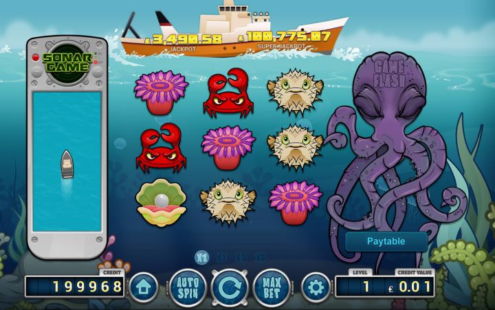 Deep Blue video slot game screenshot