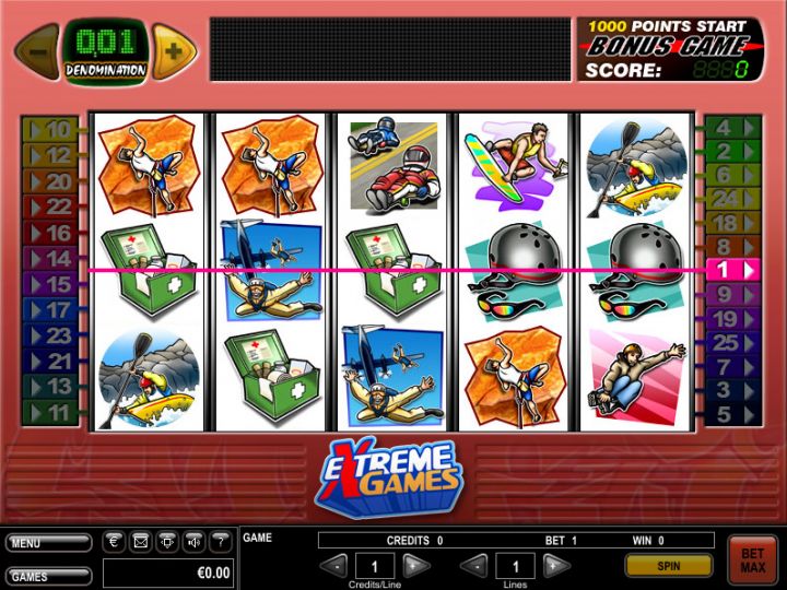 Extreme Games slot game screenshot