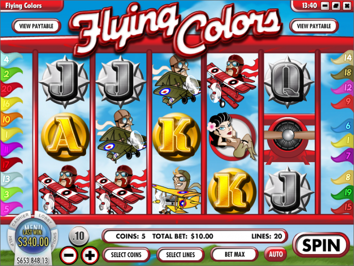 Flying Colors video slot game screenshot