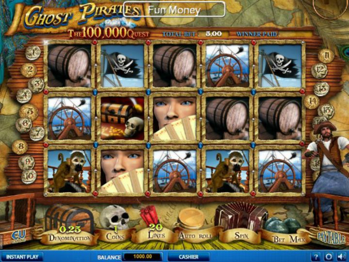 Ghost Pirates video slot machine screenshot
