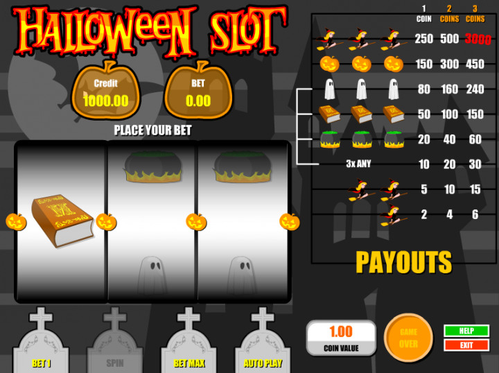 Halloween video slot game screenshot