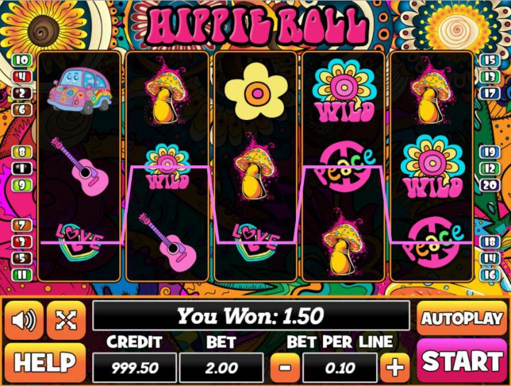 Hippie Roll video slot machine screenshot