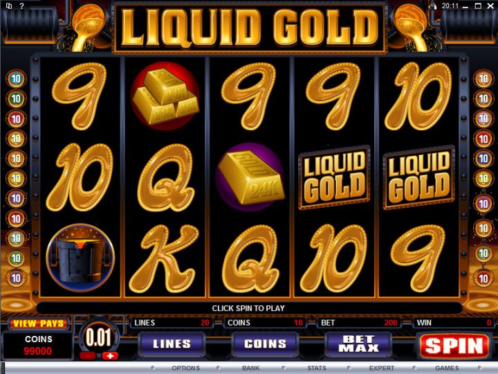Liquid Gold slot game screenshot