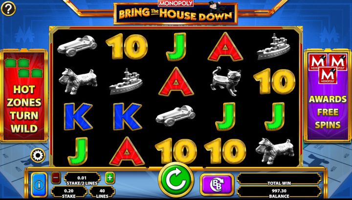 Monopoly: Bring The House Down slot machine screenshot