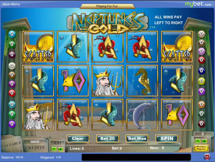 Neptune's Gold video slot game screenshot
