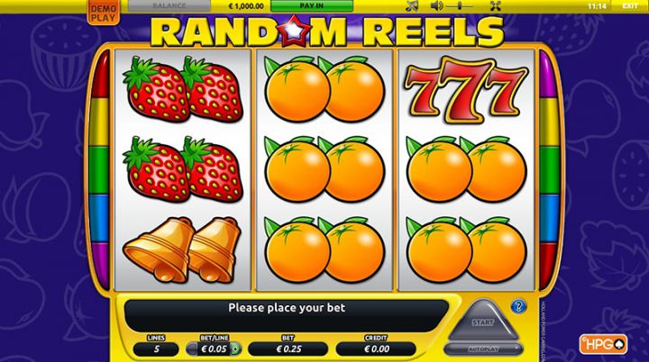 Random Reels video slot machine screenshot