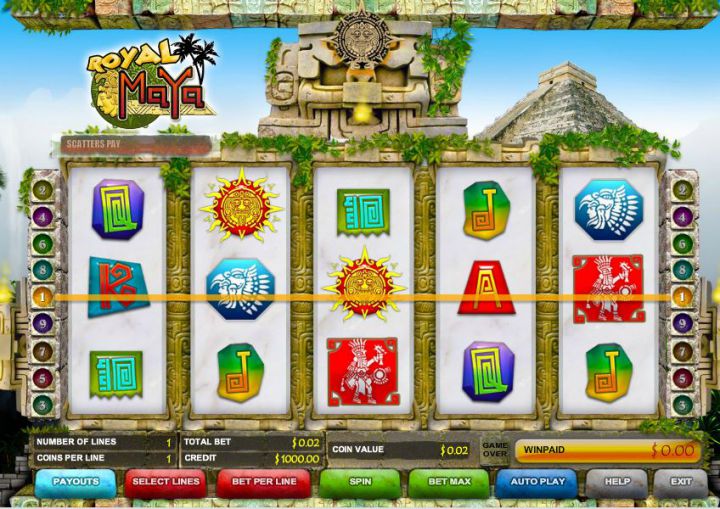 Royal Maya video slot machine screenshot