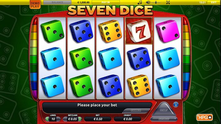 Seven Dice video slot machine screenshot