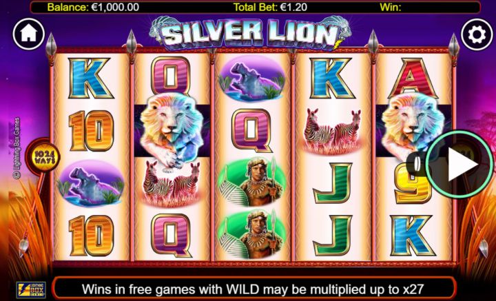 Silver Lion slot game screenshot