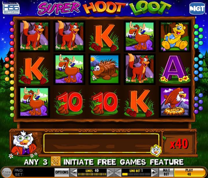 Super Hoot Loot slot game screenshot