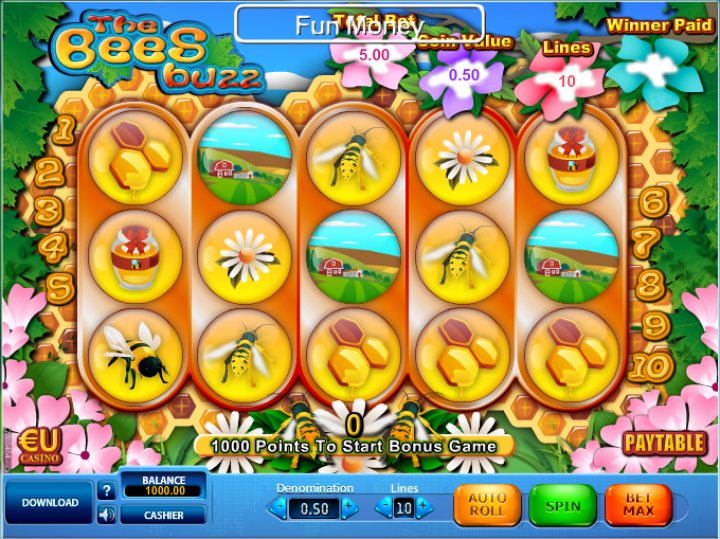 The Bees Buzz video slot game screenshot