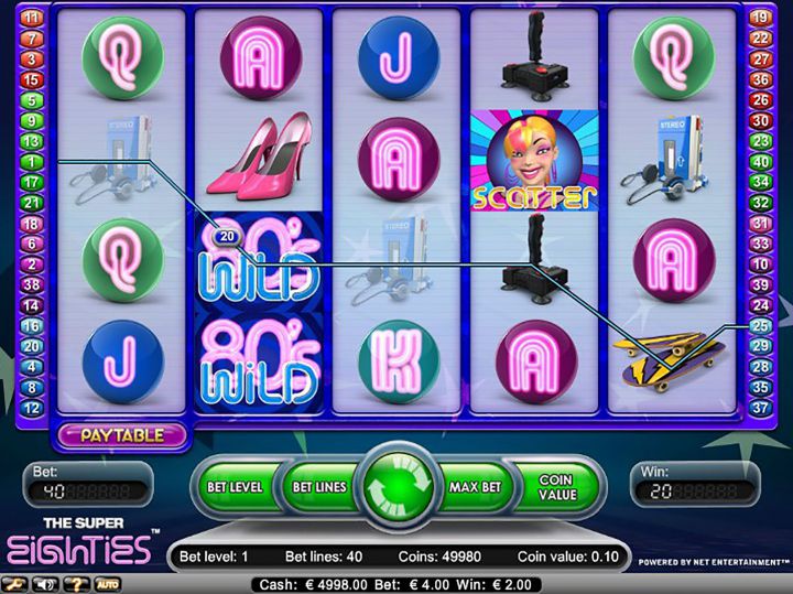 The Super Eighties video slot game screenshot
