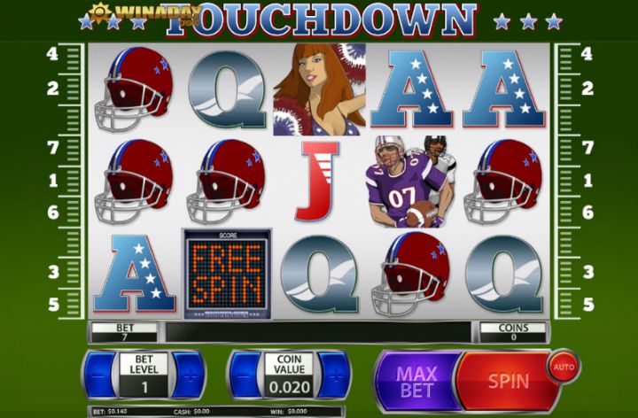 Touchdown video slot machine screenshot