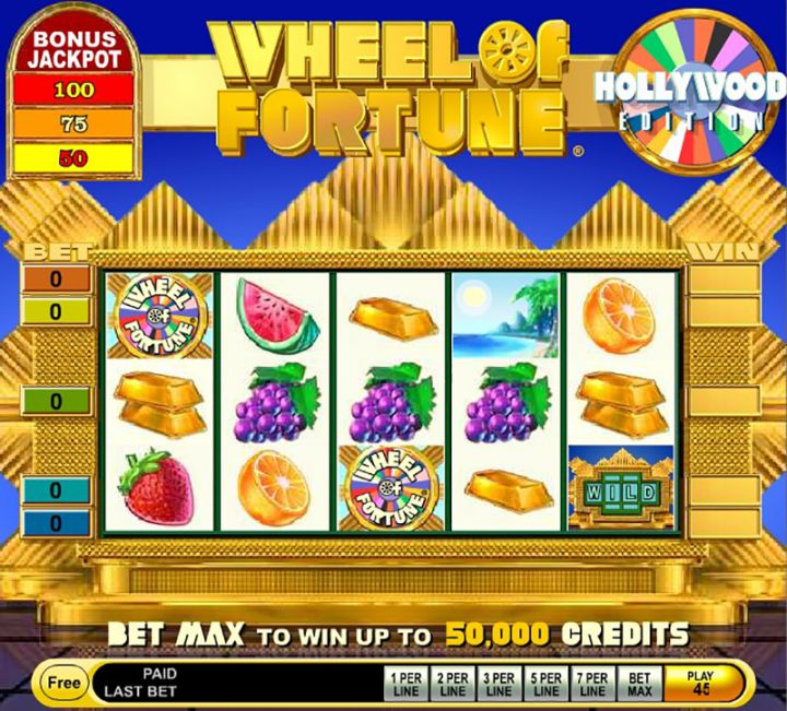 Wheel of Fortune video slot game screenshot